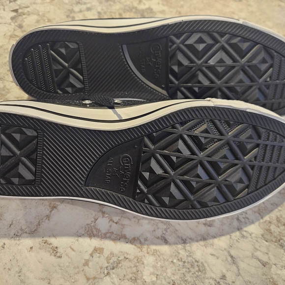 Converse Women's Sparkling Black Sneakers - Picture 2 of 6